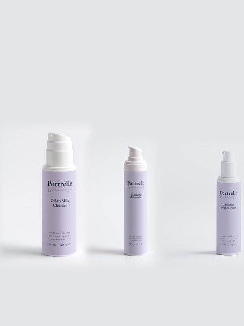 Calm & Soothe Routine - Oil-to-Milk Cleanser, Soothing Moisturiser and Soothing Night Cream together
