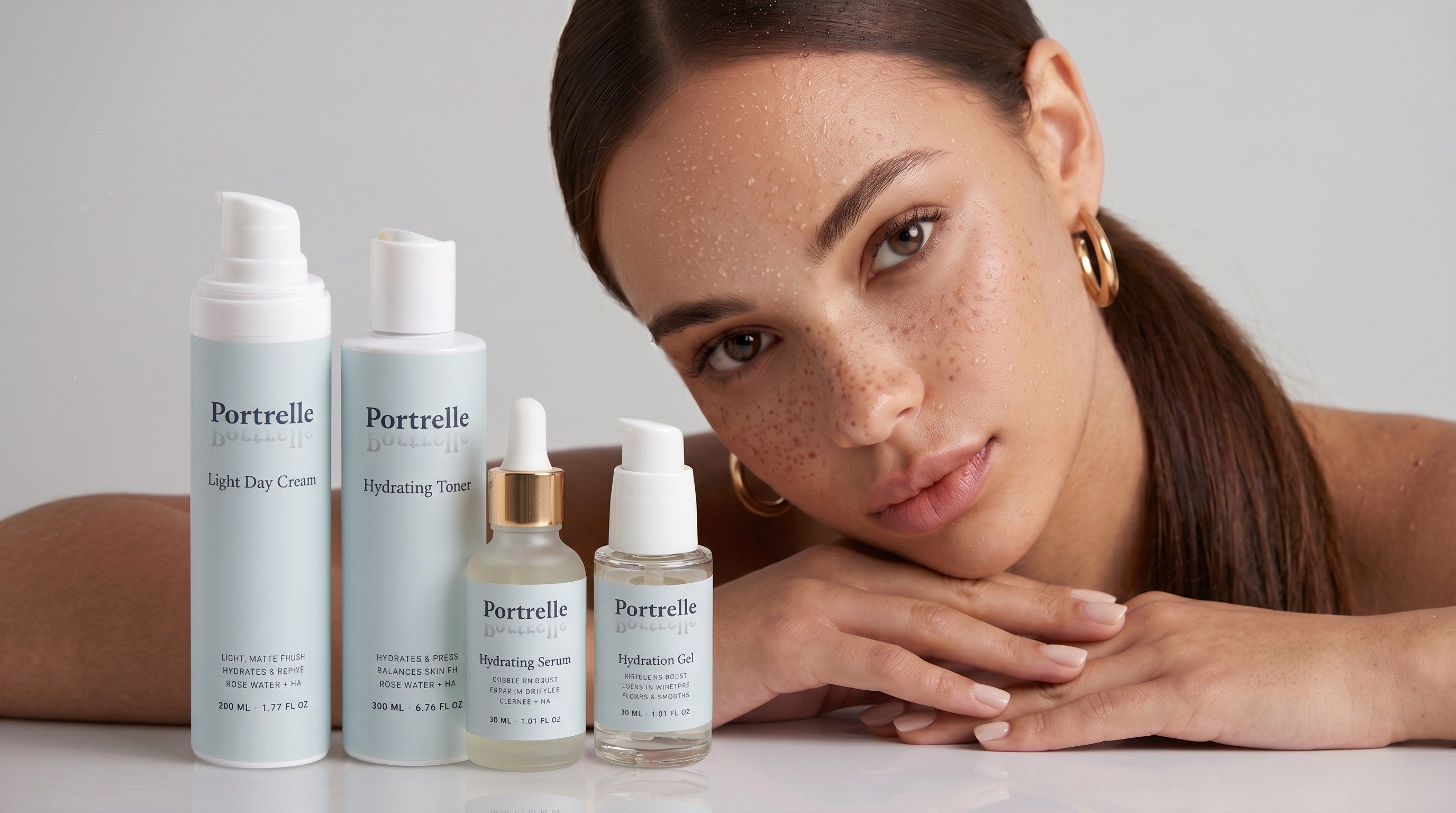 The Portrelle ritual: purifying cleanser, balancing toner and radiance serum